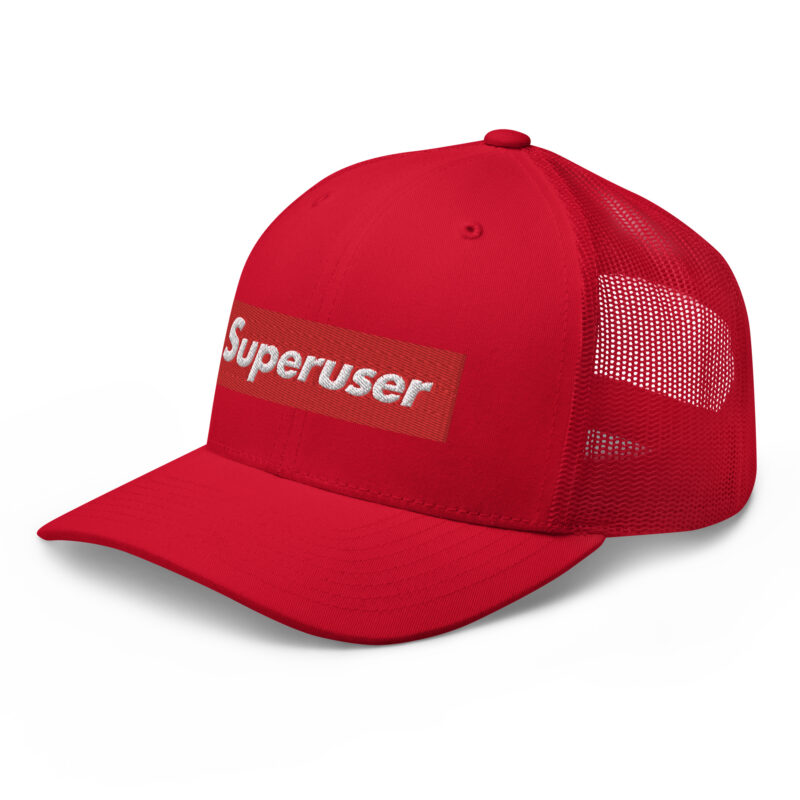 "Superuser” Trucker cap (RED) - Image 3