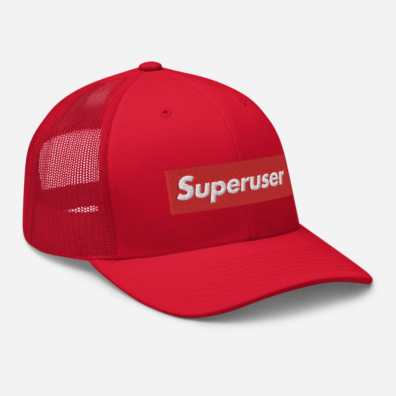 "Superuser” Trucker cap (RED) - Image 2