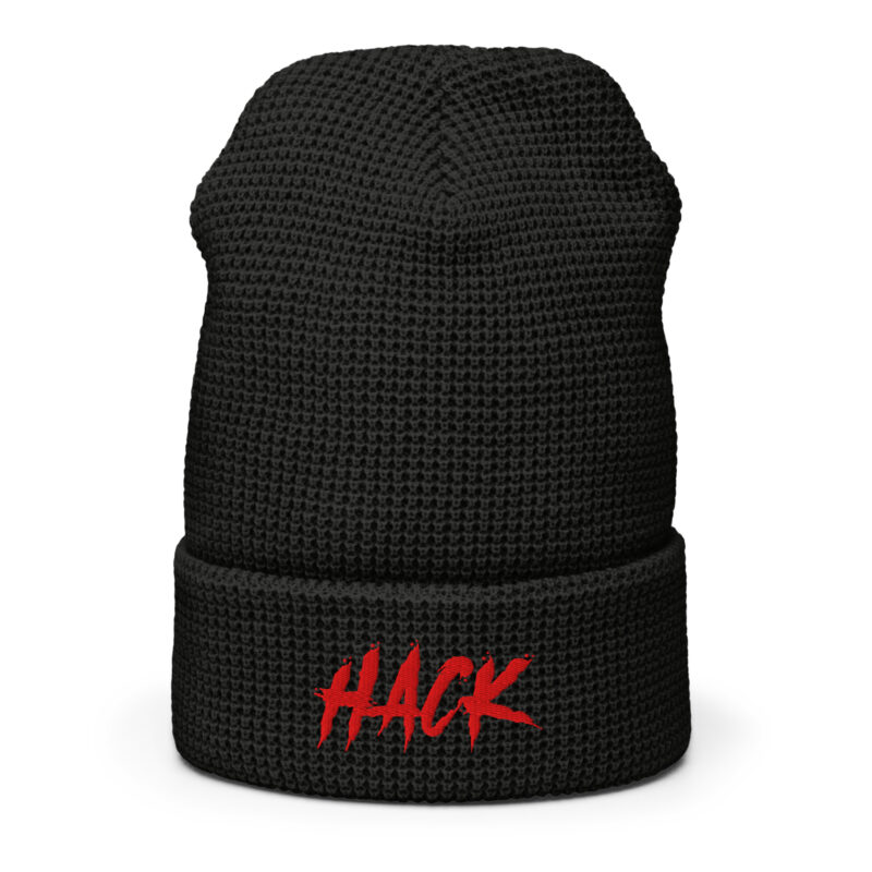 Serial Hacker Honeycomb Knit Beanie - Red/Black - Image 3