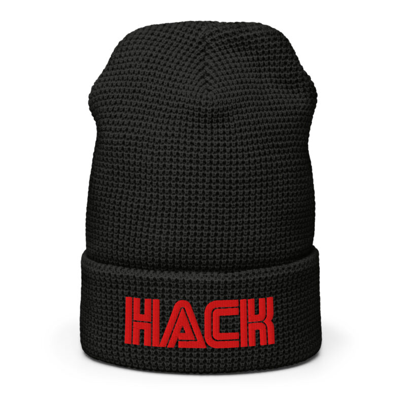 HACK Honeycomb Knit Beanie - Red/BLK - Image 3