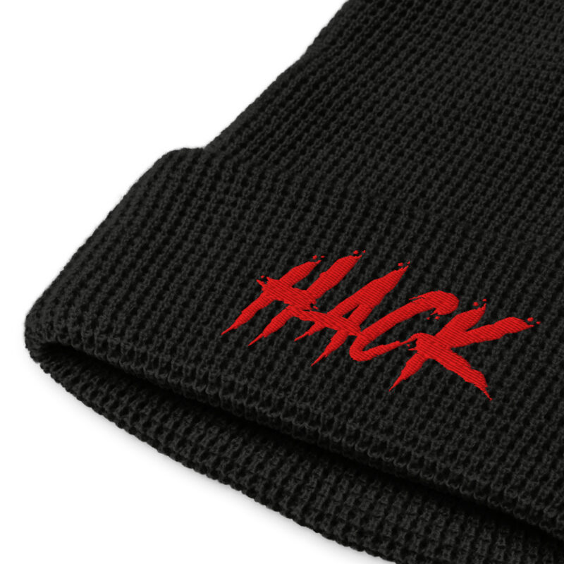 Serial Hacker Honeycomb Knit Beanie - Red/Black - Image 2