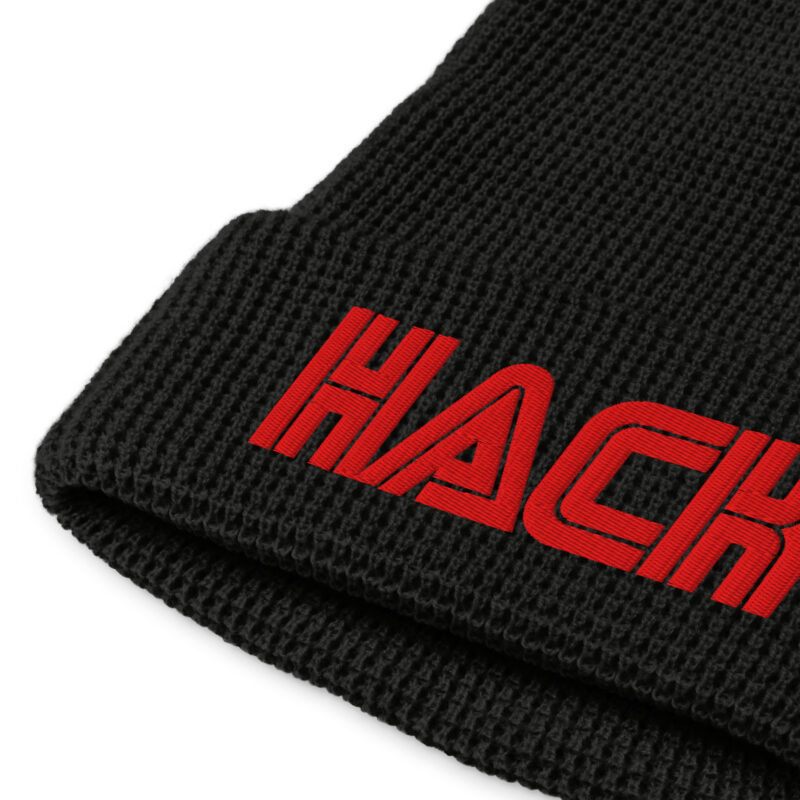 HACK Honeycomb Knit Beanie - Red/BLK - Image 2