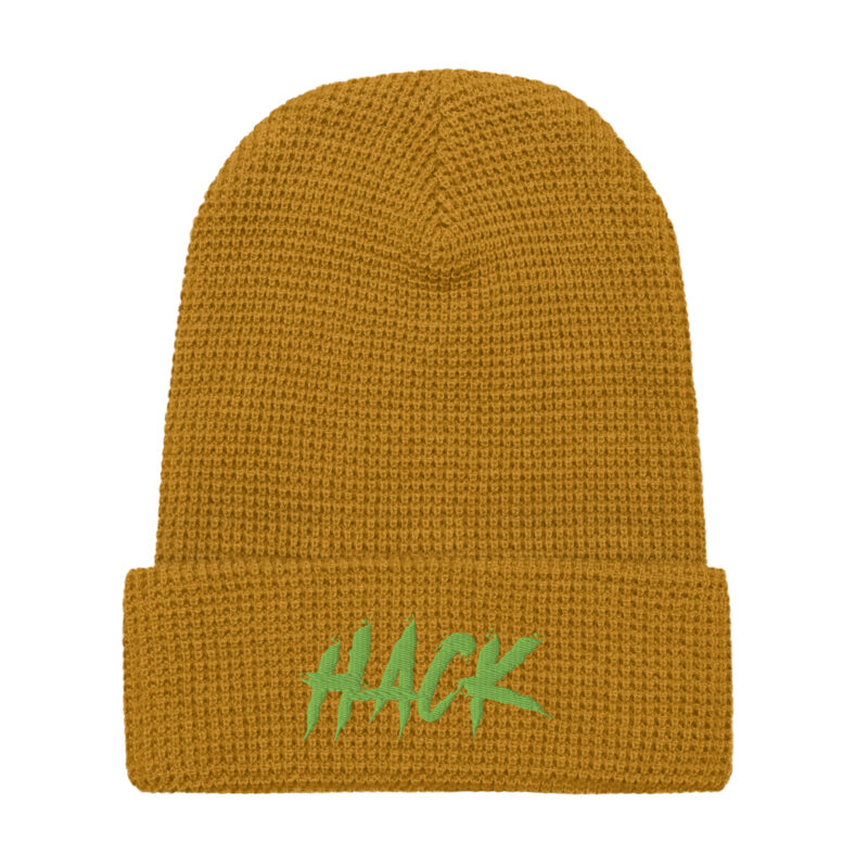 Serial Hacker Honeycomb Knit Beanie - TerminalGreen/Mustard