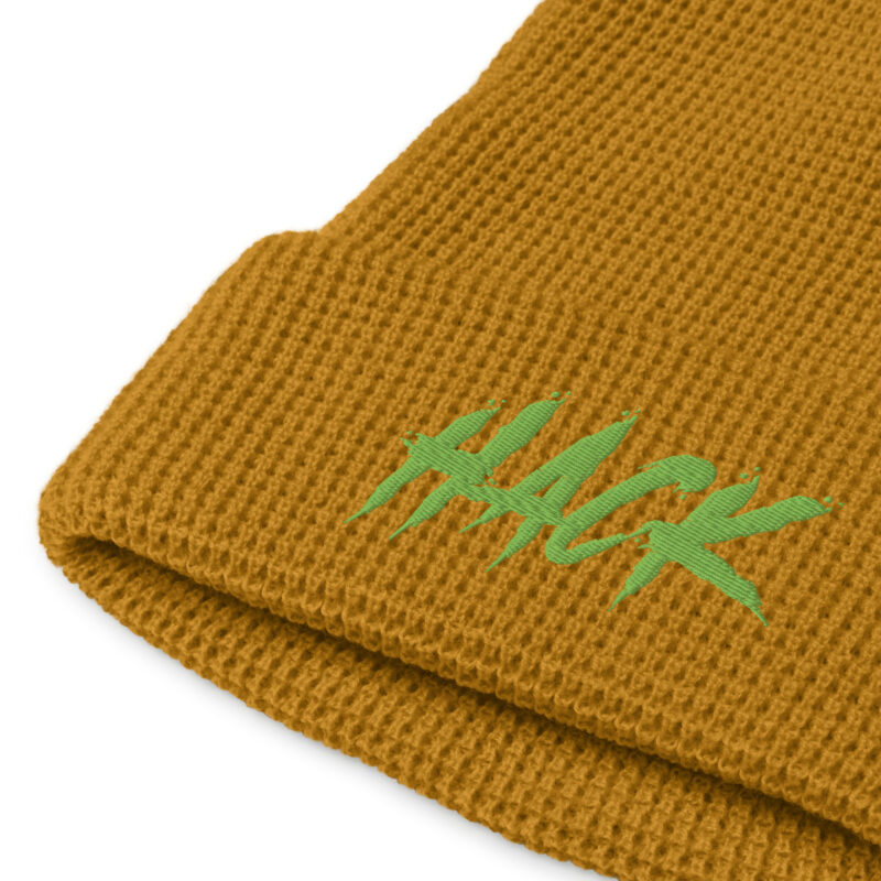 Serial Hacker Honeycomb Knit Beanie - TerminalGreen/Mustard - Image 2