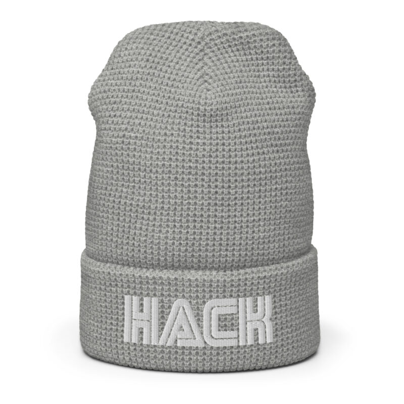 HACK Honeycomb Knit Beanie - White/Snowcrash Grey - Image 3