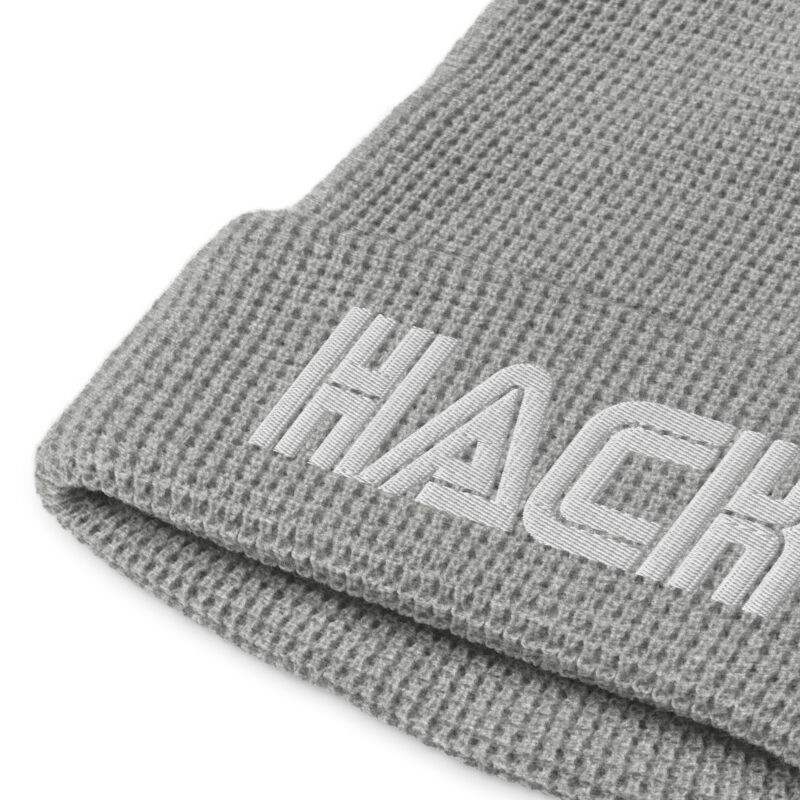 HACK Honeycomb Knit Beanie - White/Snowcrash Grey - Image 2