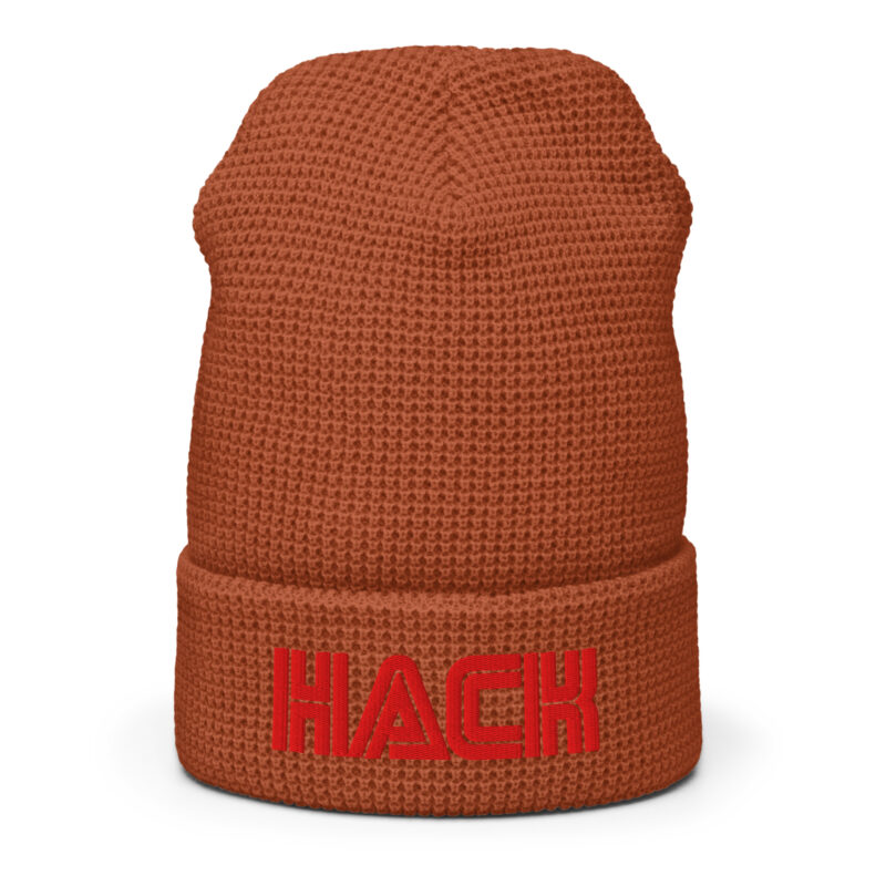 HACK Honeycomb Knit Beanie - Red/BloodOrange - Image 2