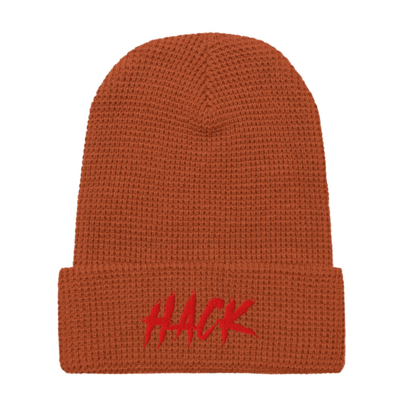 Serial Hacker Honeycomb Knit Beanie - Red/Blood Orange