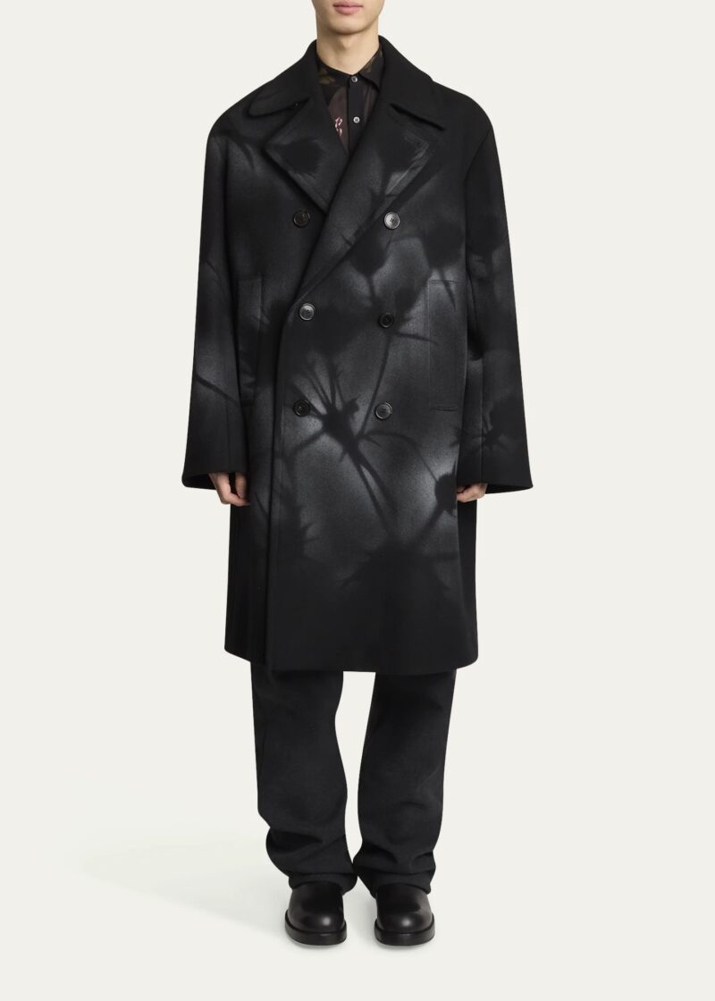 DRIES VAN NOTEN : Men's Racos Printed Double-Breasted Coat - Image 2