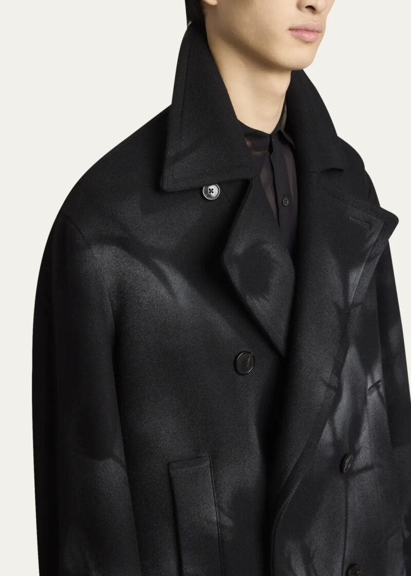 DRIES VAN NOTEN : Men's Racos Printed Double-Breasted Coat - Image 7